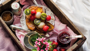 French toast with fruit skewers
