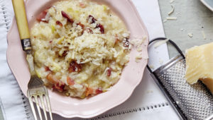 Bacon and apple risotto