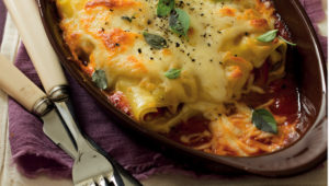Chicken and red pepper lasagne
