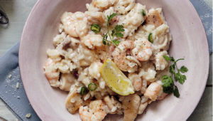 Seafood and sparkling-wine risotto