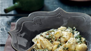 Gnocchi with spinach, cream cheese and brown butter