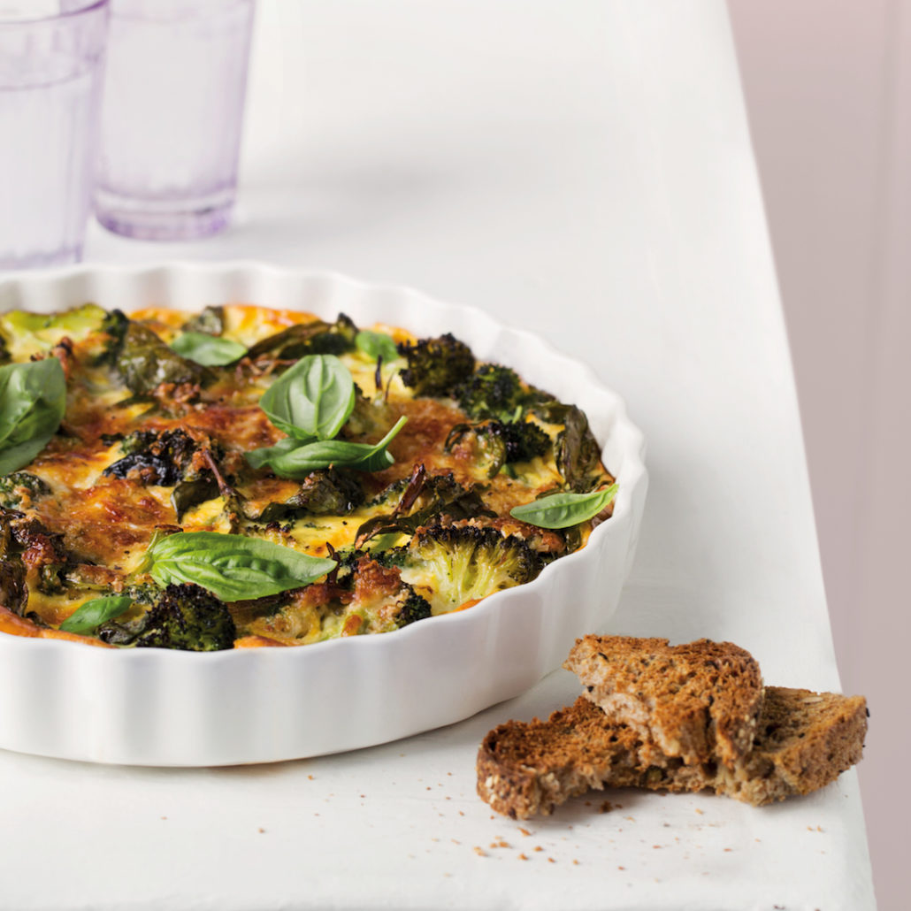 Broccoli and oat crustless quiche