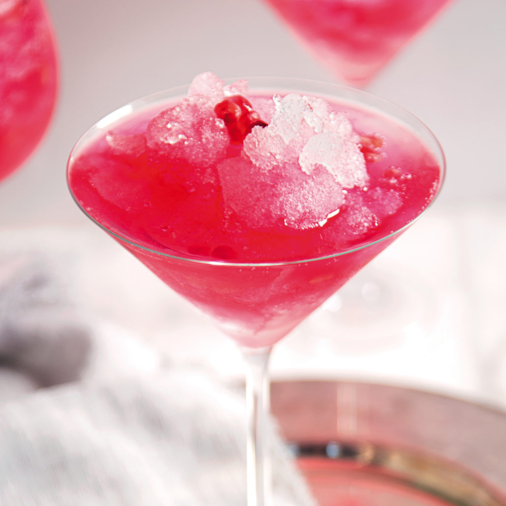 Pink Champagne and pomegranate slushy