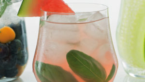Watermelon, basil and vodka cocktail