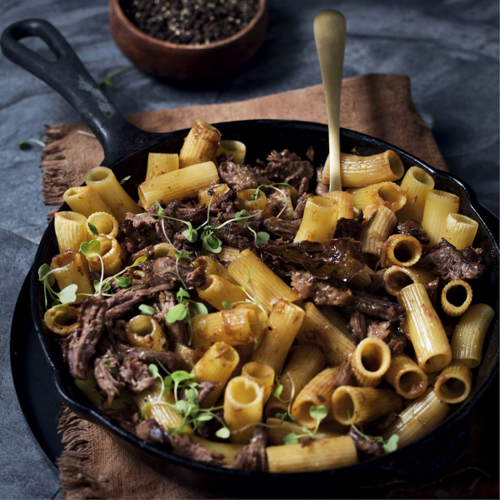 Red wine veal with rigatoni