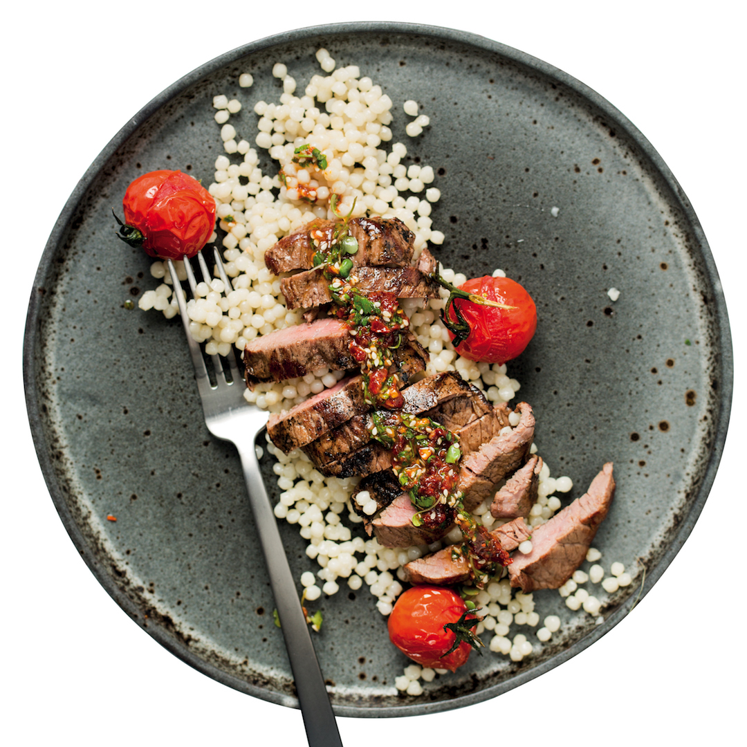 Ostrich steak salad with pearl couscous - MyKitchen