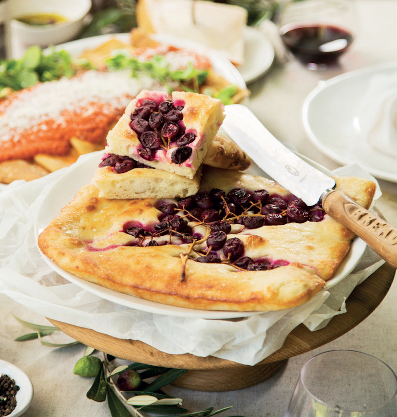 Tuscan focaccia with grapes