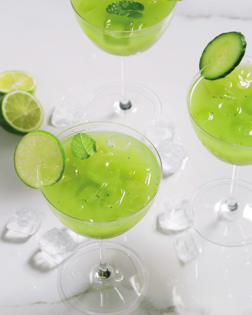 Green melon cocktails