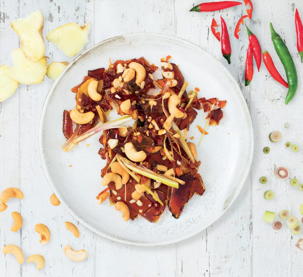 Thai-style chilli and cashew nut brittle