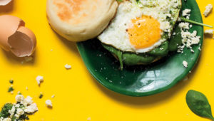 Fried eggs on English muffins