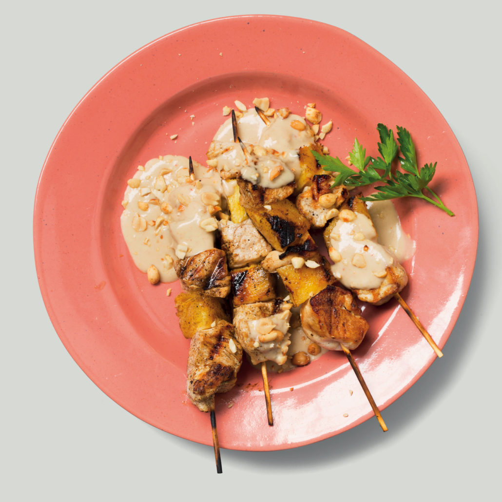 Chicken and pineapple satay