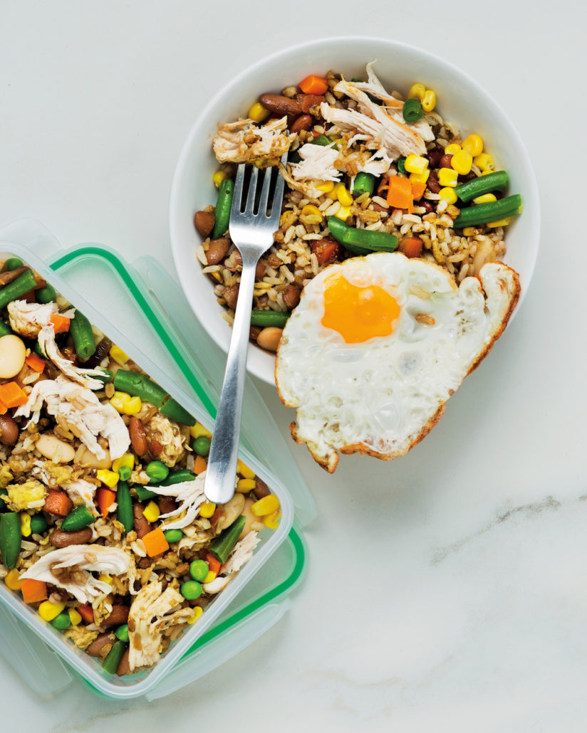 Meal-prep ready chicken fried rice
