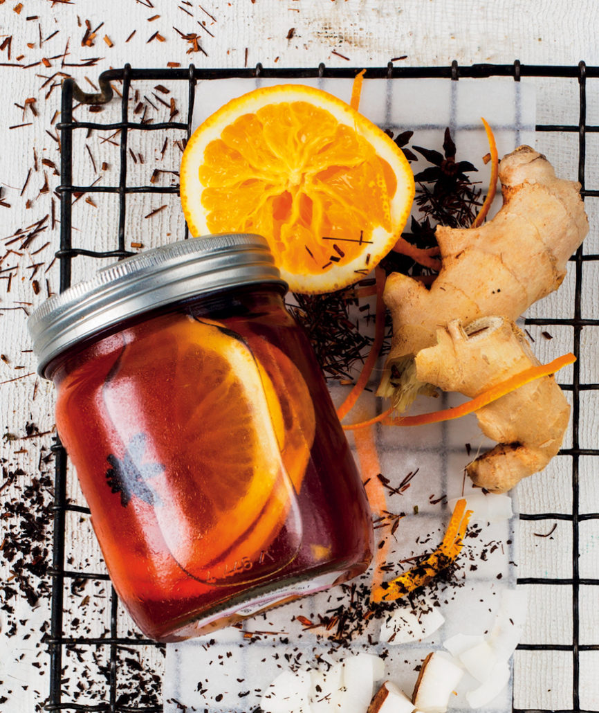 Spiced rooibos tea with ginger, star anise and orange