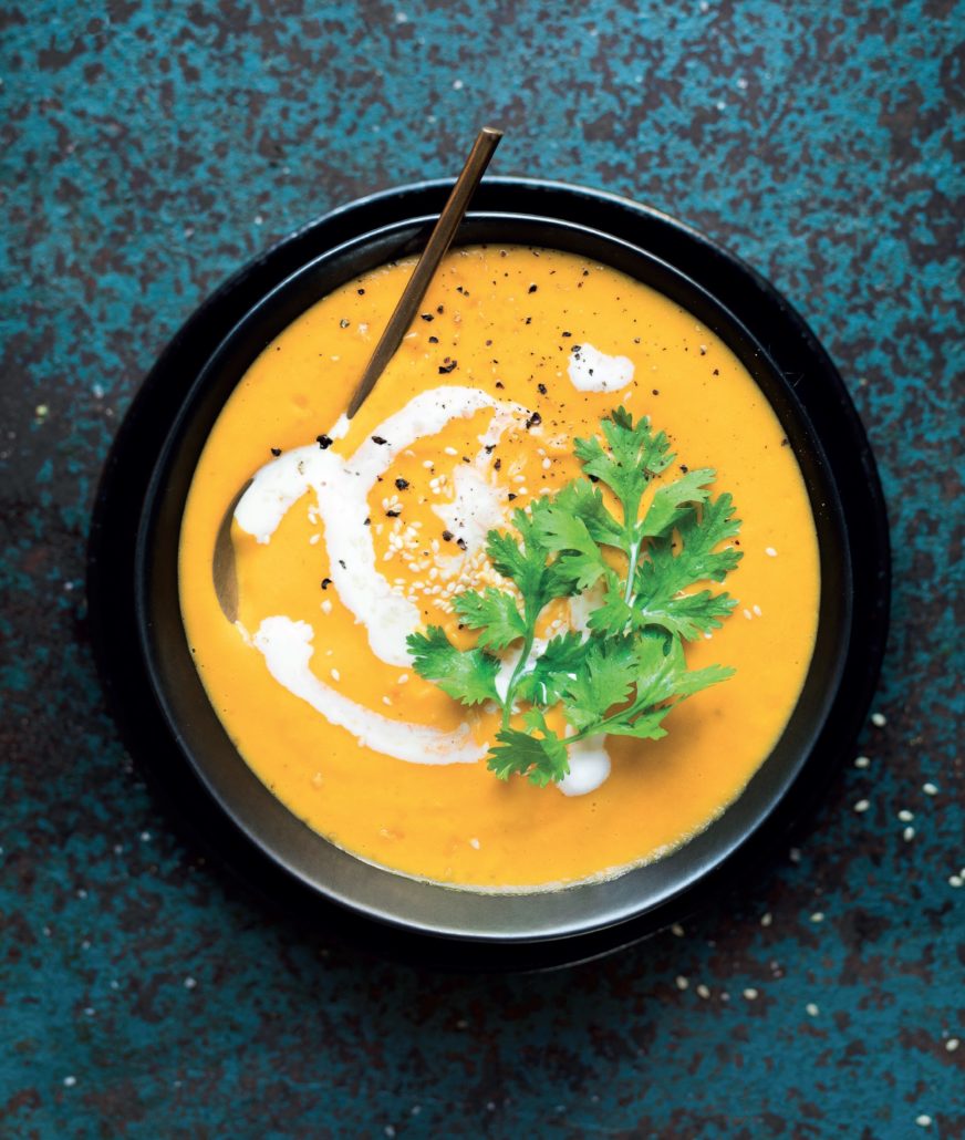 Roast carrot soup with ginger and lemon grass