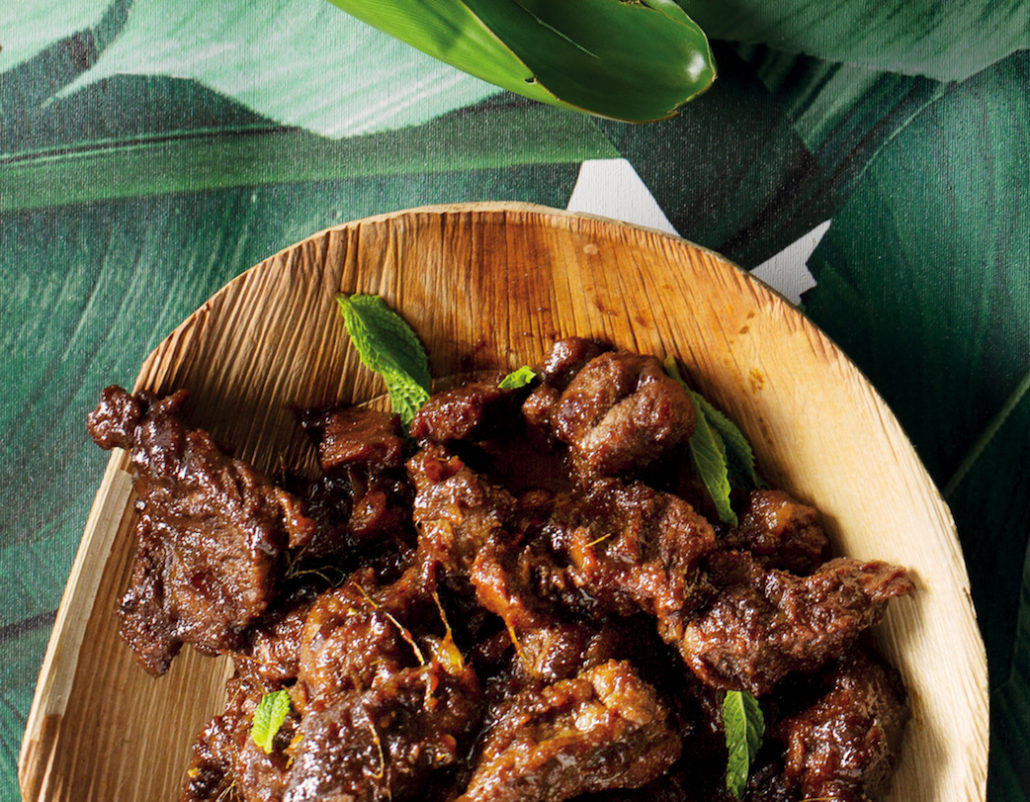 Sticky soy beef with coconut rice
