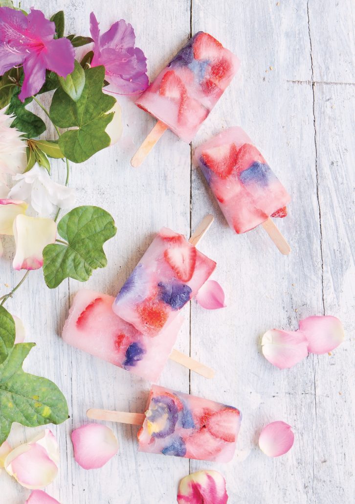 Floral ice lollies