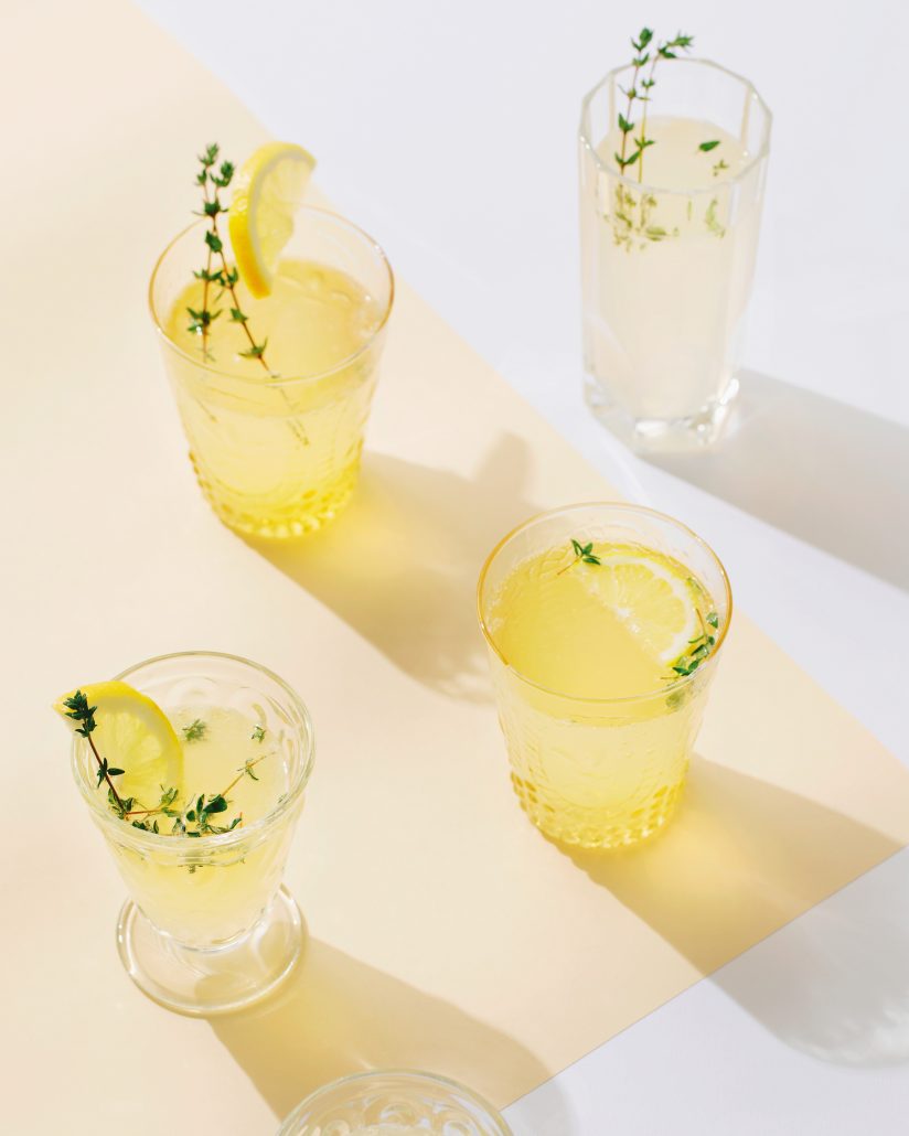 Thyme and tequila lemonade