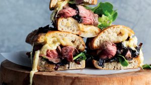Steak, onion and Cheddar toasties