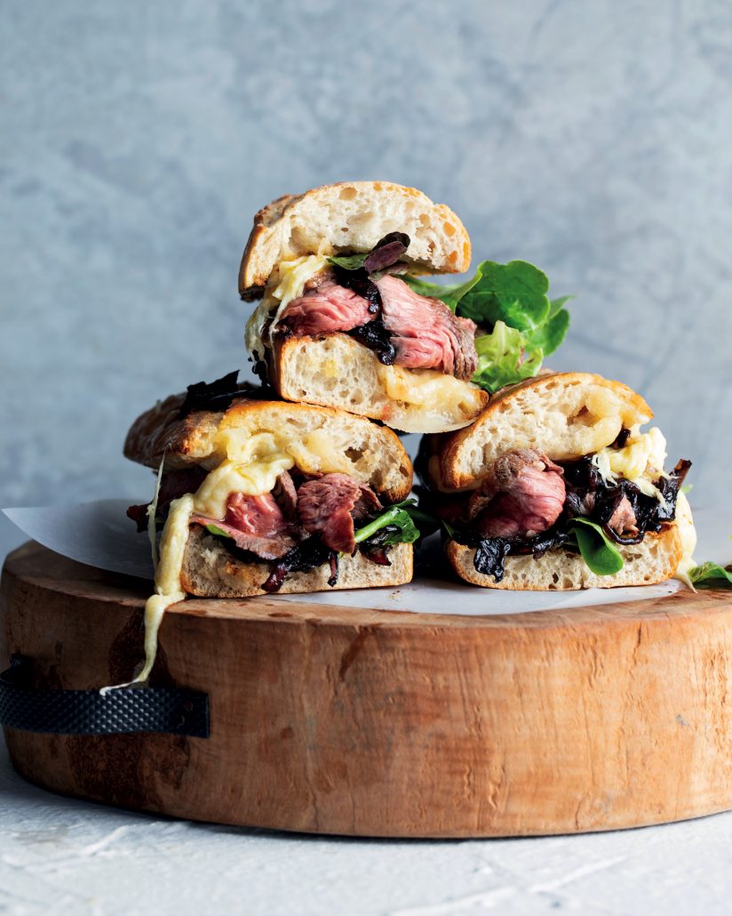 Steak, onion and Cheddar toasties