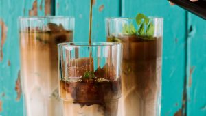 Coconut and mint iced coffee