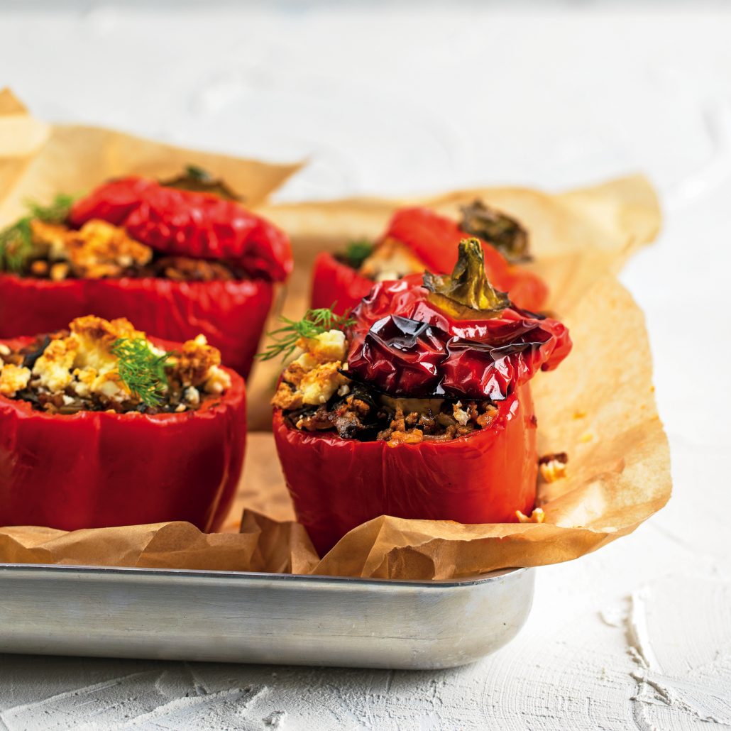 Super stuffed red peppers