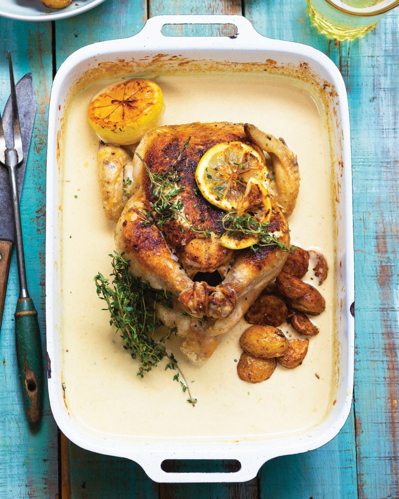 Braised chicken with baby potatoes