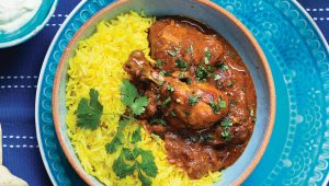 Chicken curry with masala curried yoghurt