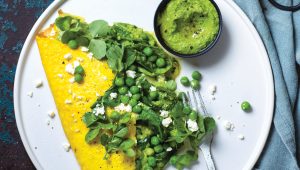 Pea and spinach omelette