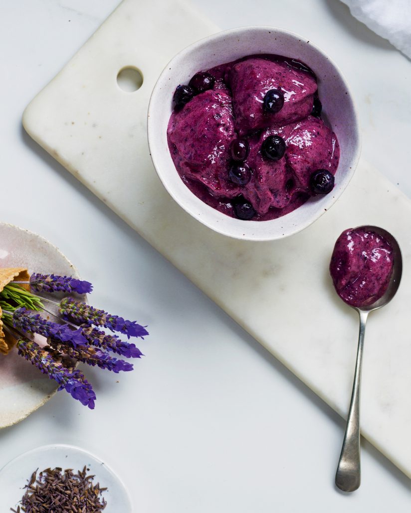 Lavender-berry nice cream