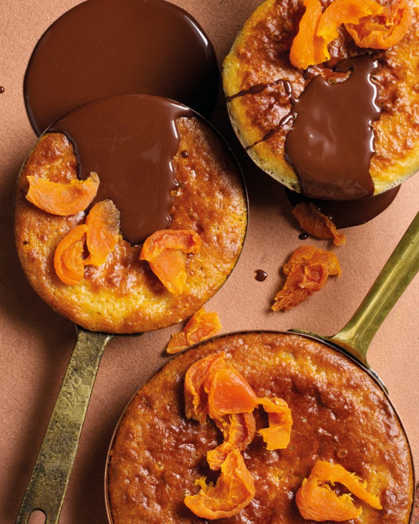 Chocolate Malva pudding with apricot ganache